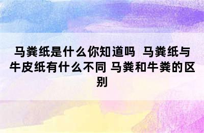 马粪纸是什么你知道吗  马粪纸与牛皮纸有什么不同 马粪和牛粪的区别